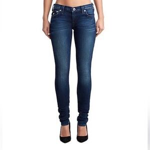 True Religion LOW RISE Julie Skinny Jeans Women's Sz 28 Dark Wash 30x35 TALL Y2K